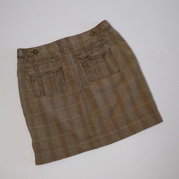 Gap Plaid Four Pockets Knit 90s Retro Casual Button Zip Mini Skirt Size 2 - Picture 2 of 8